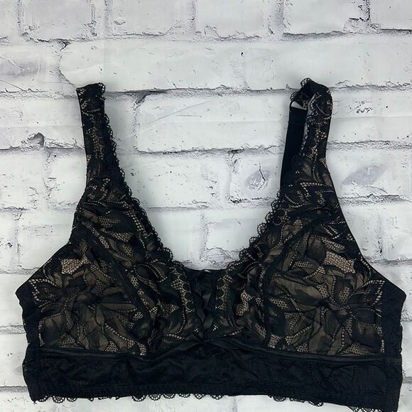 Adore Me Black Lace Bralette Size 2X - Picture 1 of 7